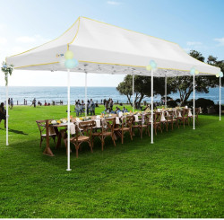 Premium 10x30 Tent White Top Trim Yellow
