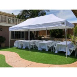 canopy with linen 3 1744332693 Premium 10x20 Tent White